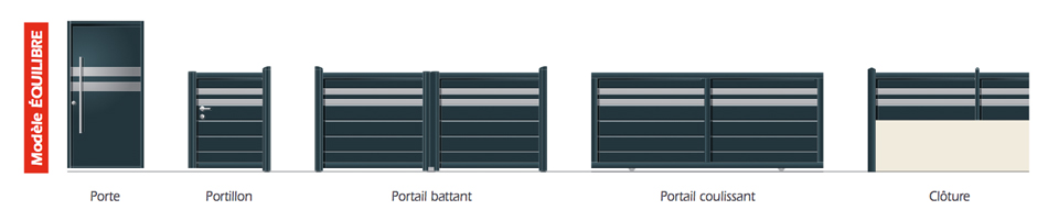 Votre portail Kline assorti à votre porte Equlibre